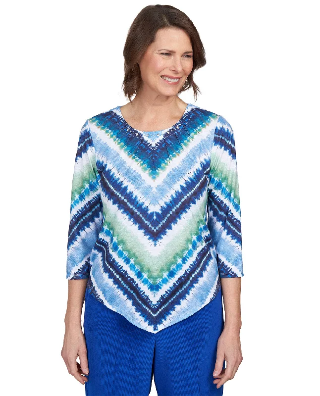 Alfred Dunner Key Item Aztec Knit Top Maximalist Knit Tee