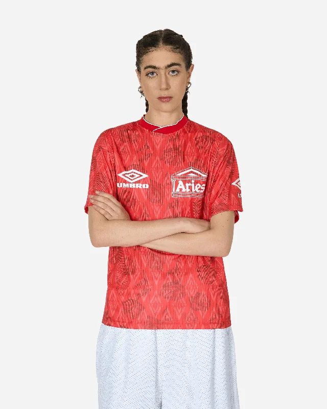 Umbro Roses Football Jersey Red Ash Gray Jersey Tee