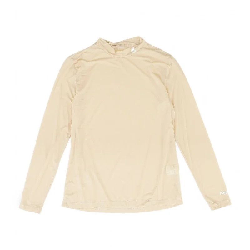 Beige Solid Active Knit Top Bronze Knit Blouse