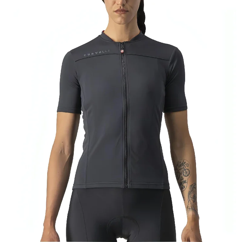 Castelli Anima 3 Short Sleeve Womens Cycling Jersey - Black Polka Dot Jersey Shirt