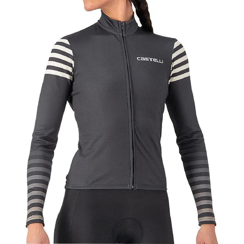 Castelli Autunno Long Sleeve Womens Cycling Jersey - Grey Winter Jersey Top