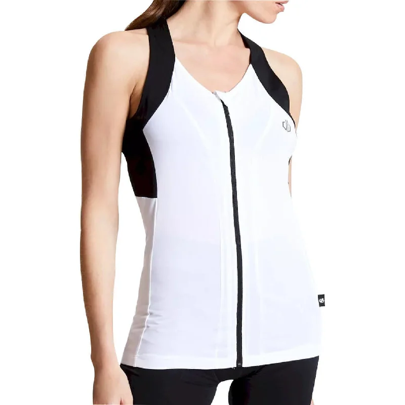 Dare2B Regale Sleeveless Womens Cycling Jersey - White Spring Jersey Blouse