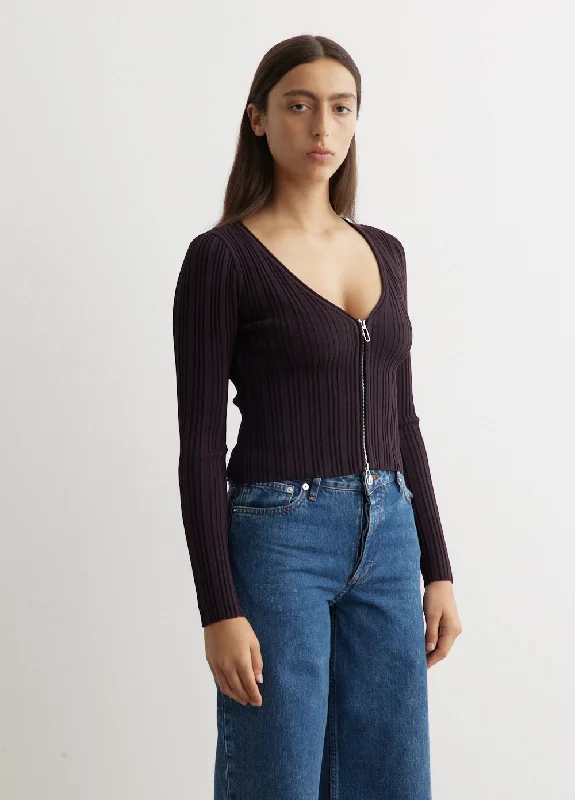 Eden Knit Top Dark Color Knit Blouse