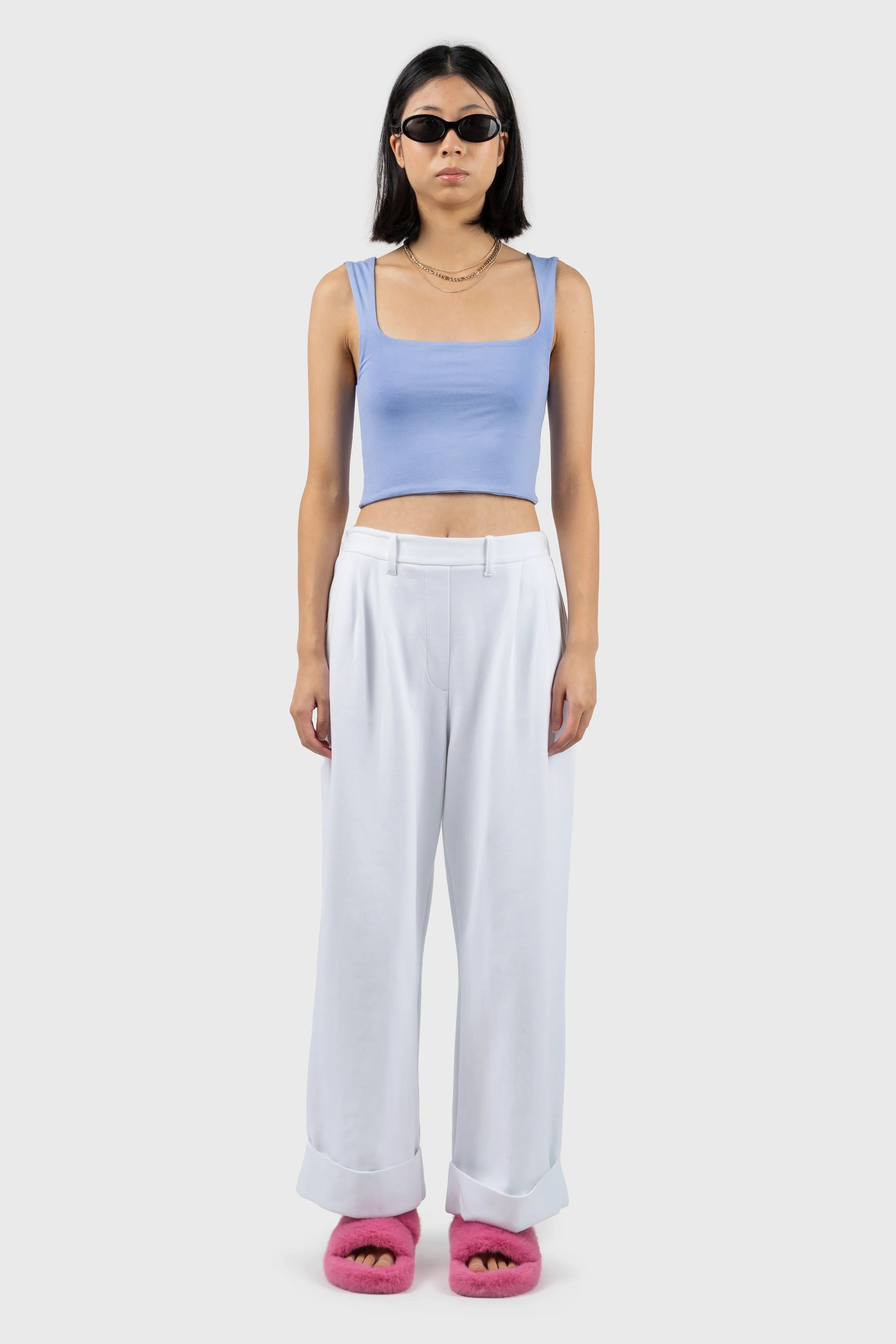 Jersey Cropped Top High-End Jersey Tee