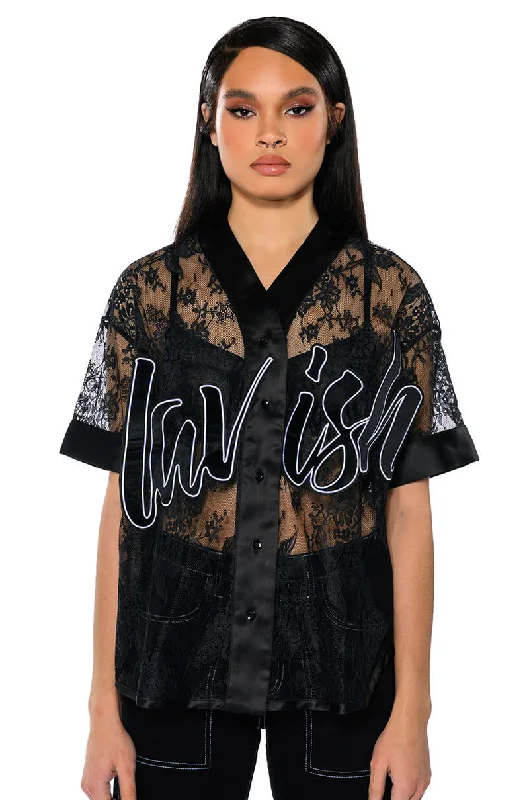 LAVISH FLORAL LACE JERSEY Party Jersey Tee