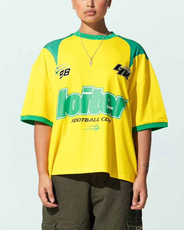 Loiter Tournament Jersey Yellow/Green Textured Jersey Blouse