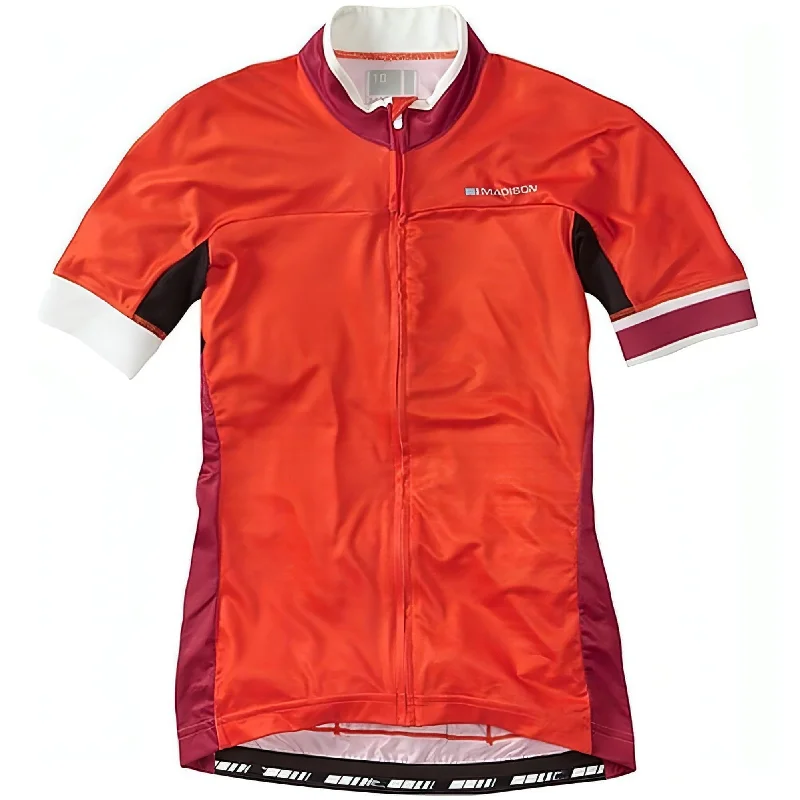 Madison Sportive Race Short Sleeve Womens Cycling Jersey - Red Textured Jersey Blouse