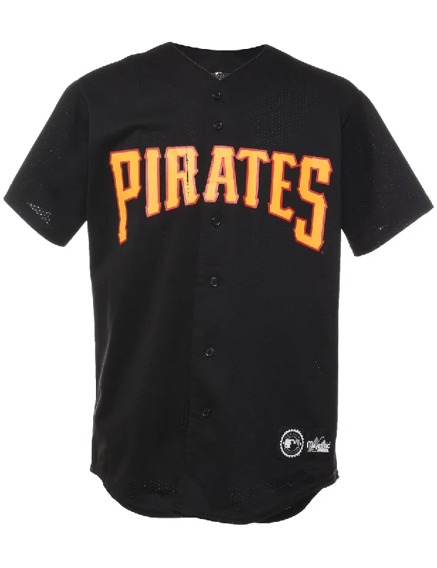 MLB Pirates Black & Yellow Jersey - M One Shoulder Jersey Shirt