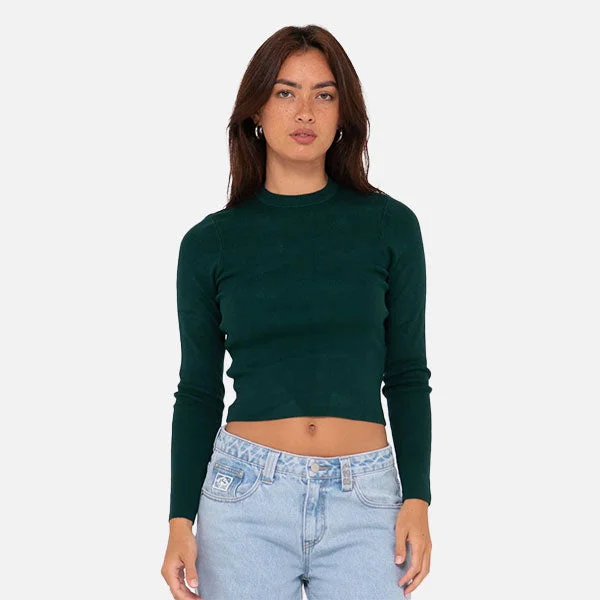 Rusty Amelia Skimmer Knit Top - Emerald Vintage Knit Top