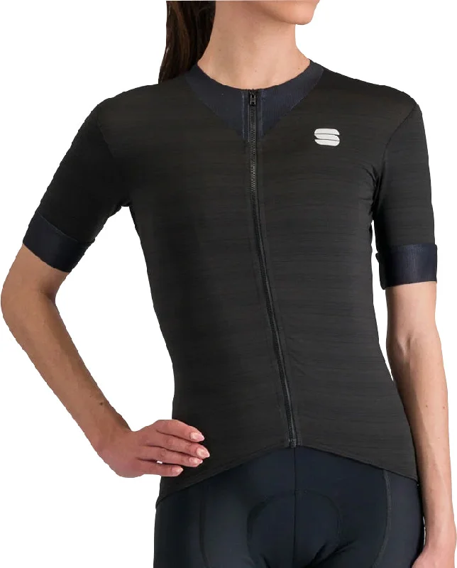 Sportful Kelly Short Sleeve Womens Cycling Jersey - Black Scoop Neck Jersey Top