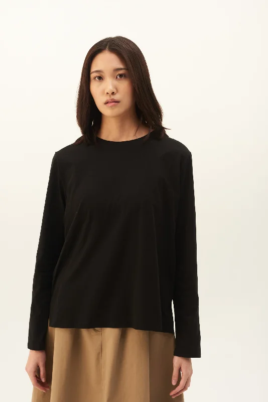 TIMEA LIGHT COTTON JERSEY - BLACK Winter Jersey Top