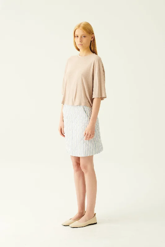 TORI LIGHT LINEN JERSEY - SAND Pastel Jersey Tee