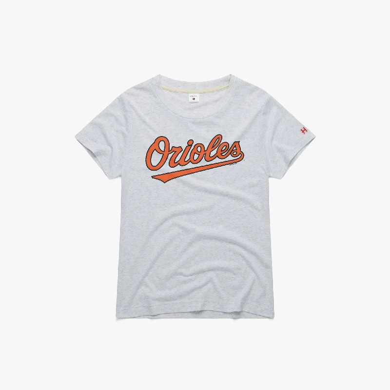 Women's Baltimore Orioles Jersey Logo Mustard Yellow Jersey Tee