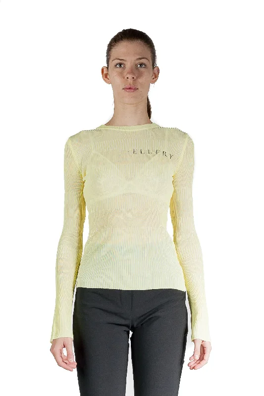 Ellery Nikidion Long Sleeves Knit Top Lavender Knit Shirt