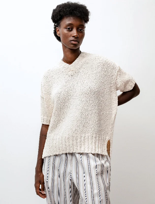 Petalo Knit Top Chalk Striped Knit Top