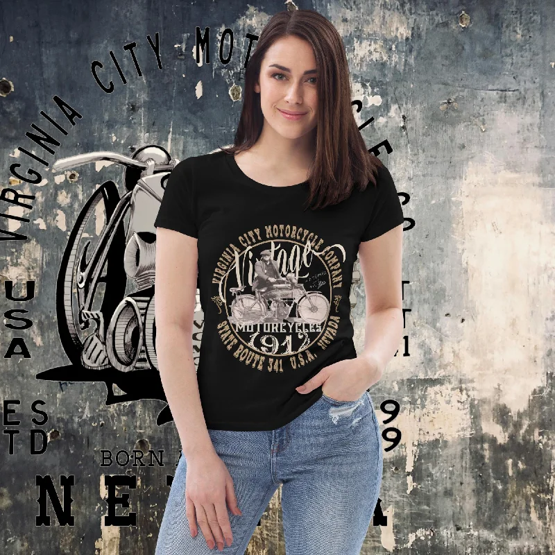 Betsy - a 1912 Thor Motorcycle Women's Fitted Tee Fashionable Trendy Casual