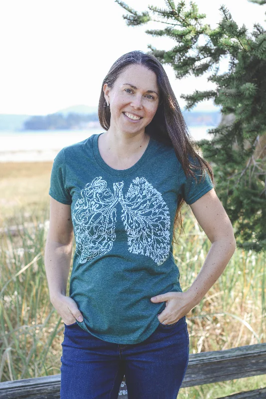 BREATHE - Women's Eco Tee - Heather Green Fleece Nylon Spandex