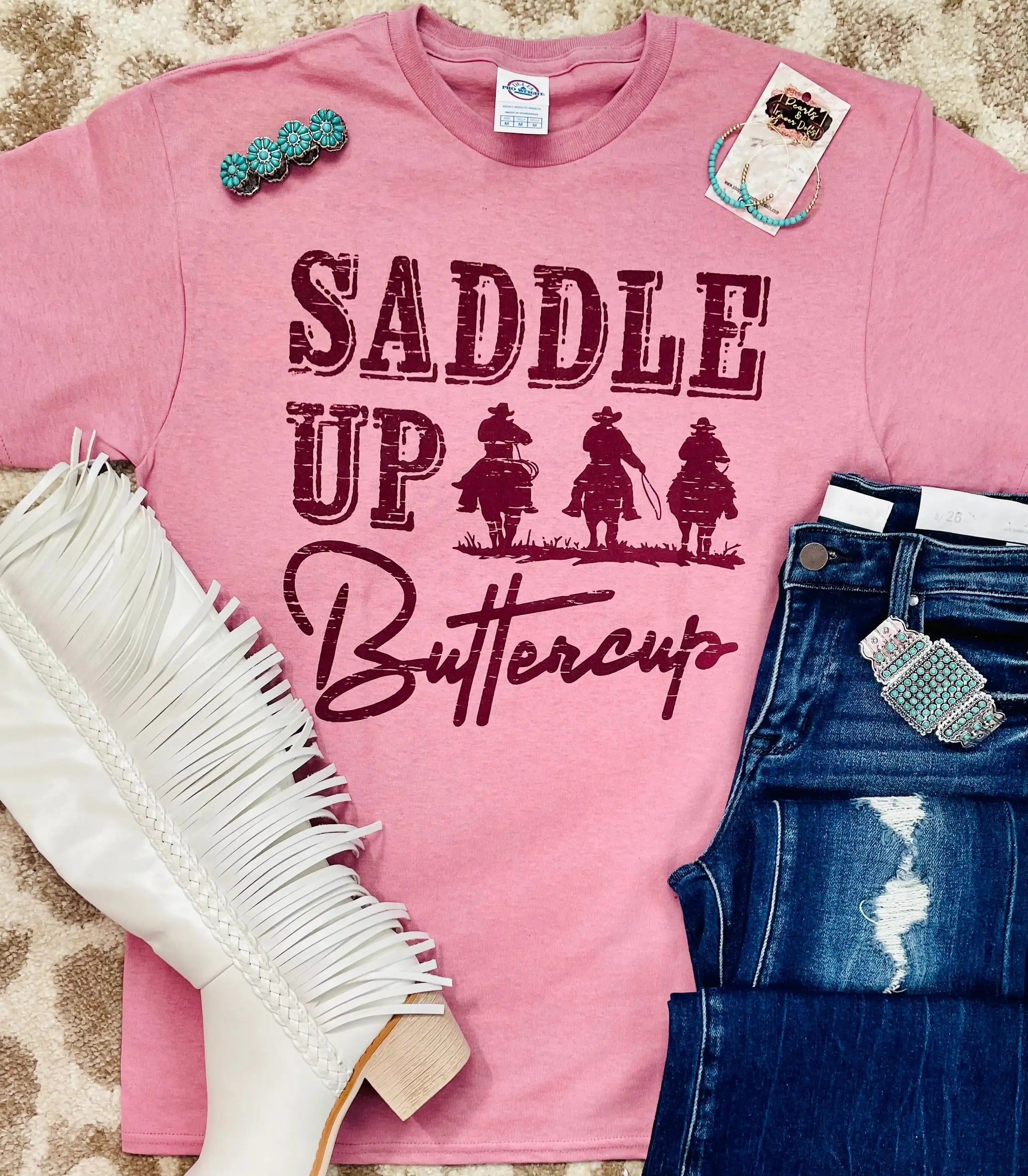 Saddle Up Buttercup Tee Elegant Classic Vintage