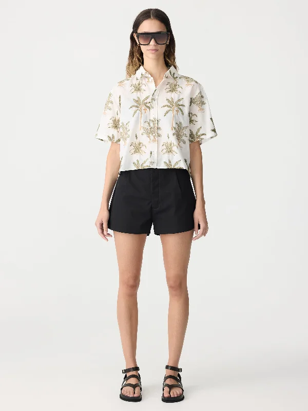 cropped palm tree shirt Basic T-Shirt Crew Neck Short Sleeve