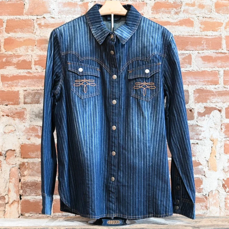 Double D Ranch Gunslinger Workshirt Denim with stripe Polka Dot Checkered Tartan