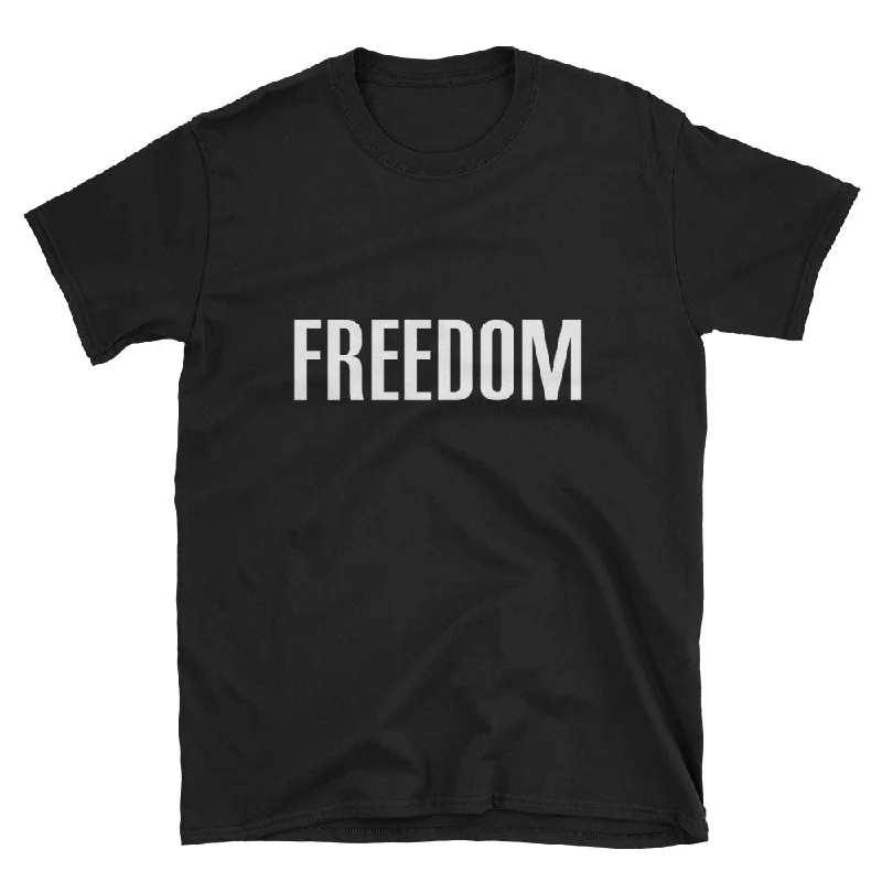 FREEDOM TEXT Short-Sleeve Unisex T-Shirt Seamless Knitted Crochet