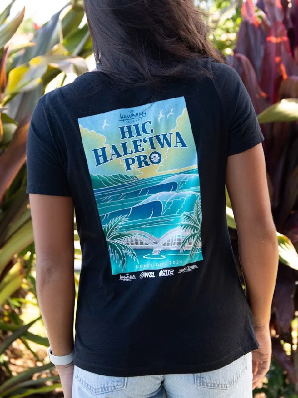 HIC HALEIWA PRO 2024 WOMENS TEE - BLACK Elasticated Padded Insulated