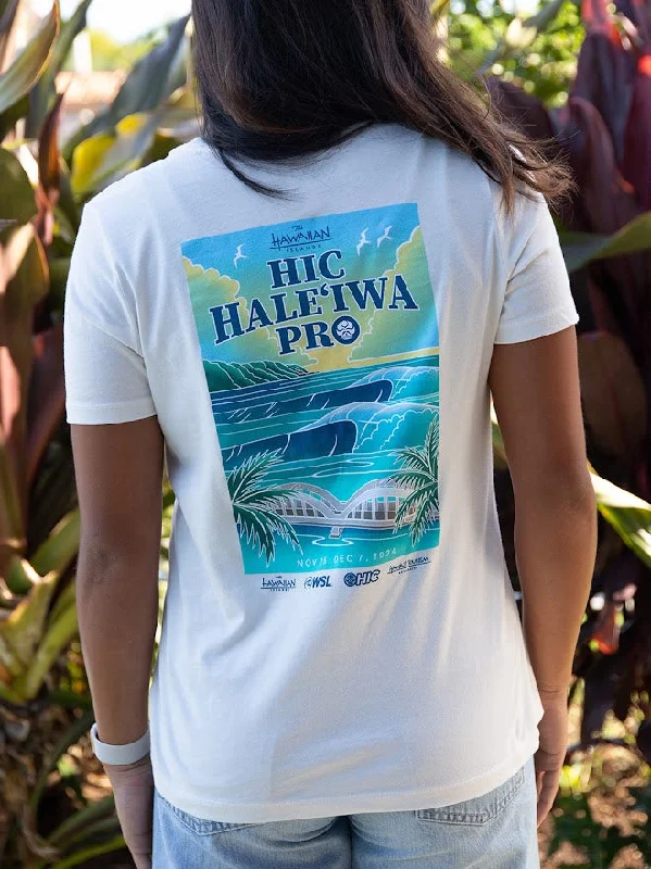 HIC HALEIWA PRO 2024 WOMENS TEE - WHITE Houndstooth Herringbone Solid