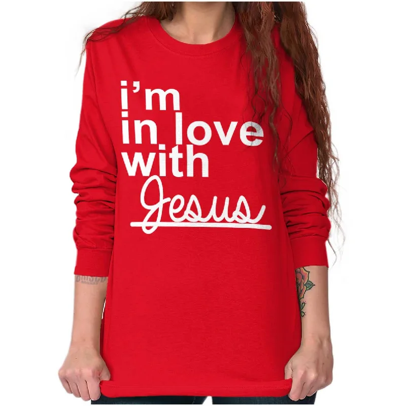 In Love With Jesus Long Sleeve T Shirt Seamless Knitted Crochet