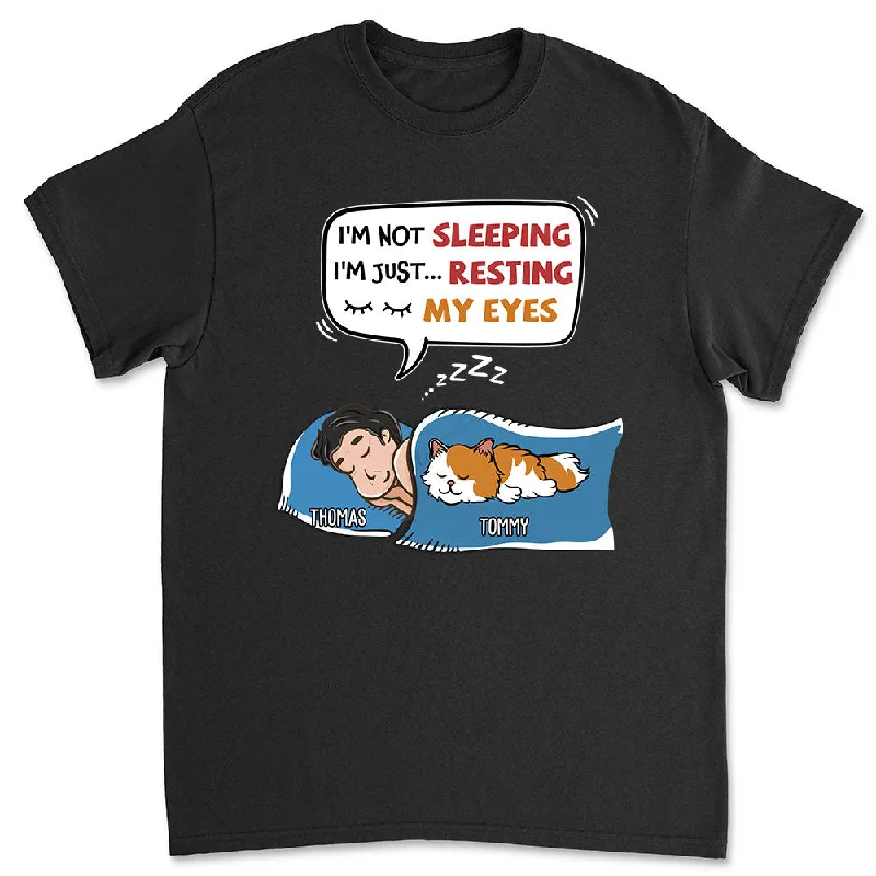 I'm Not Sleeping- Personalized Custom Unisex T-shirt Terry Blend Velvet Blend Canvas Blend