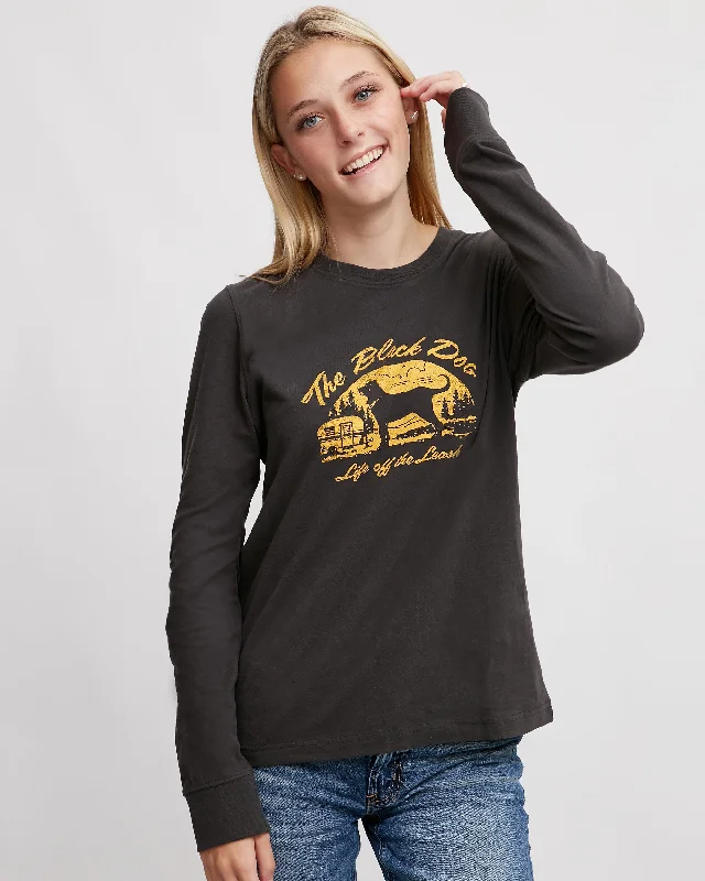 Ladies Happiest Camper Longsleeve Tee Layered Multi-layer Single Layer