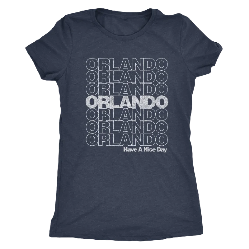 The Orlando "Have A Nice Day" Women's Tri-blend Tee Graphic T-Shirt Round Neck Polyester