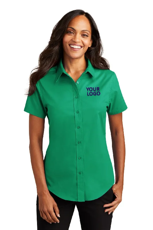 Port Authority Ladies Short Sleeve Easy Care Custom Shirts, Court Green Cozy Warm Stylish