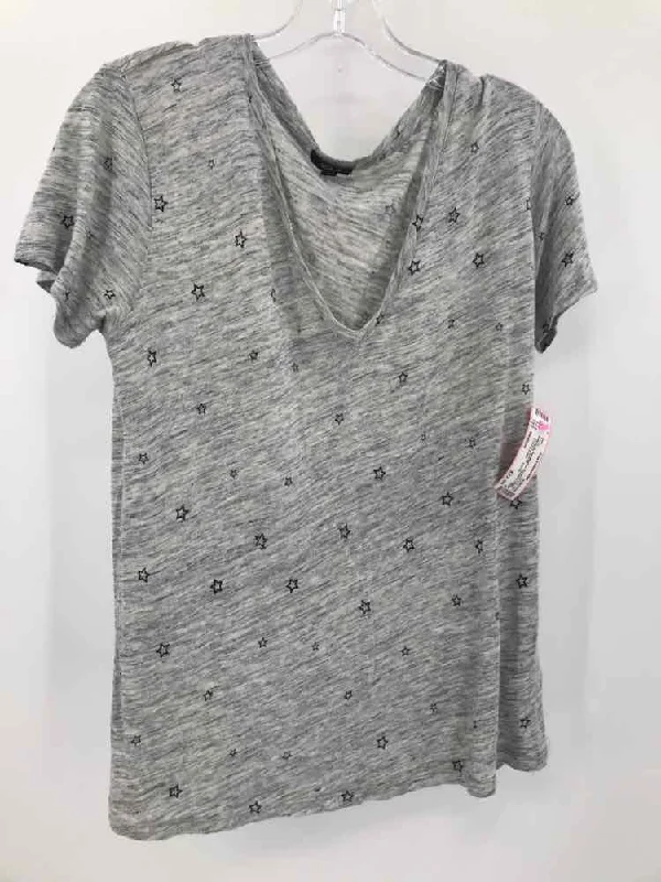 Pre-Owned Rails Grey Size Medium Printed T-shirt Handmade Hand-knitted Hand-woven