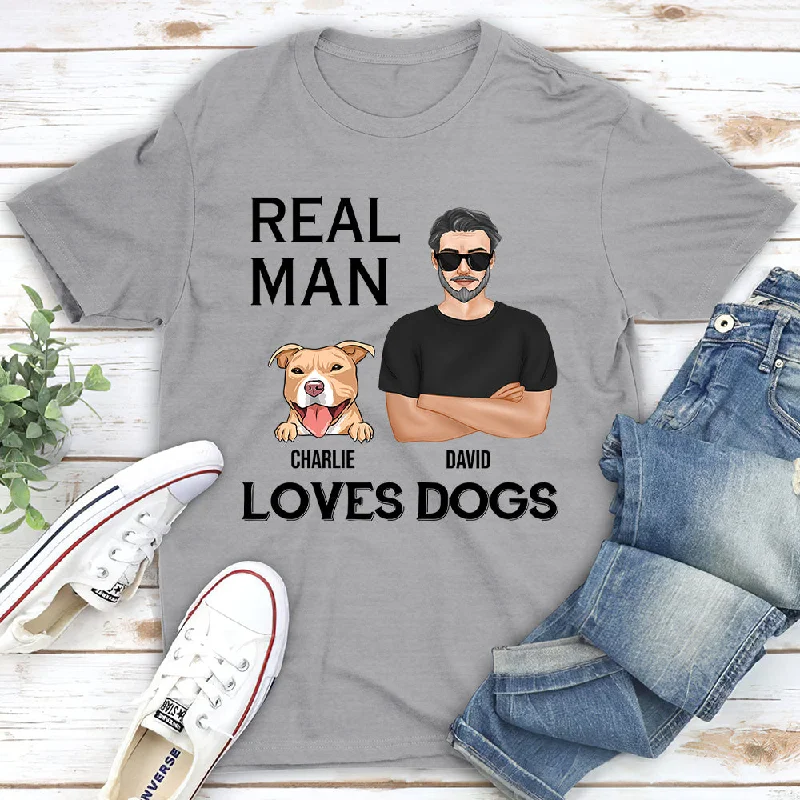 Real Man - Personalized Custom Unisex T-shirt V-Neck T-Shirt Long Sleeve Cotton