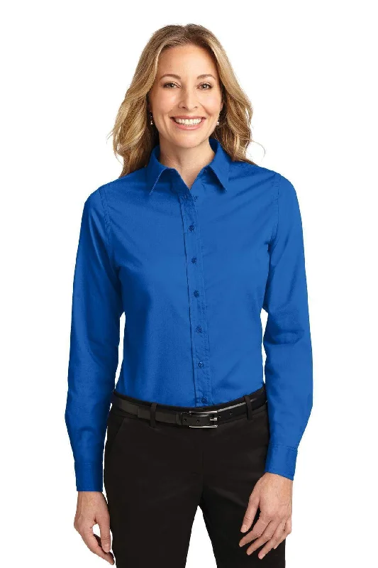 Port Authority Ladies Long Sleeve Easy Care Shirt.  L608 Collared Crew Neck Turtle Neck