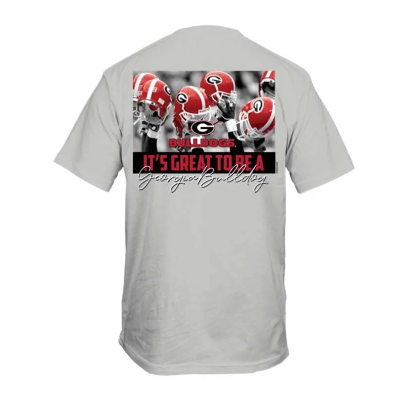 UGA Helmets Short Sleeve T-Shirt Iron Safe Non-Iron Wrinkle Free