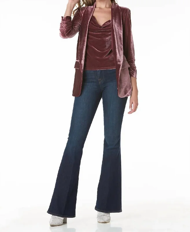 Kia Velour Blazer In Mauve Women's Trendy Blazer