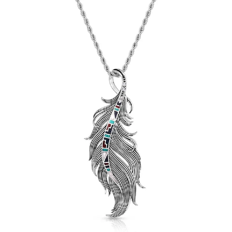 Trailblazer Feather Necklace By Montana Silversmiths NC5476 Women's Daily Blazer