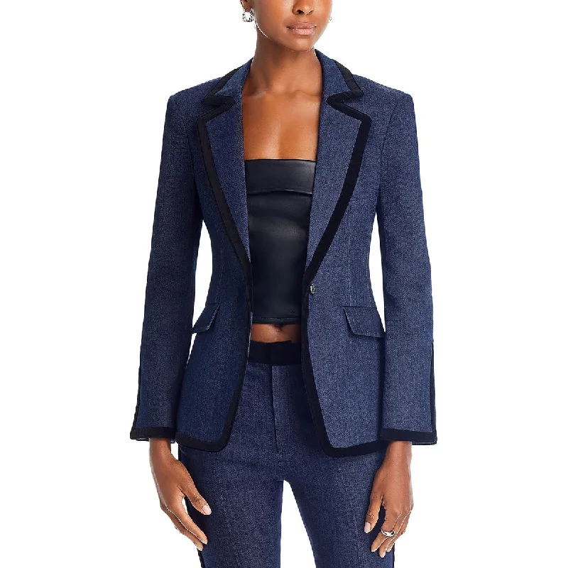 Womens Collar Pocket One-Button Blazer Women's Party Jacket