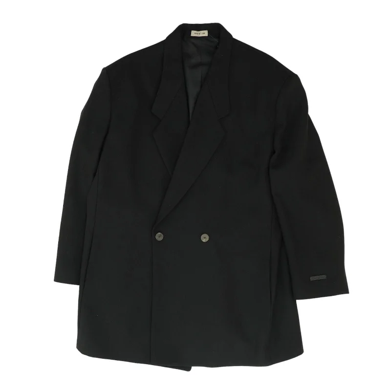 California Oversized Double-Breasted Virgin Wool and Cotton-Blend Twill Blazer Women's Custom Suit