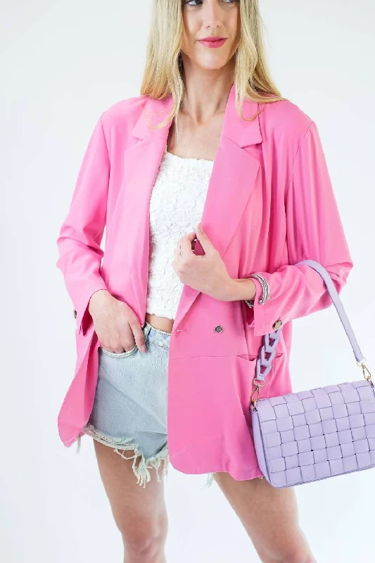 Romantic Story Tunic Blazer In Candy Pink Women's Classic Blazer