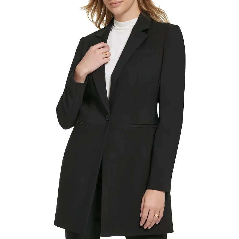 Womens Long Office One-Button Blazer Women's Unique Blazer