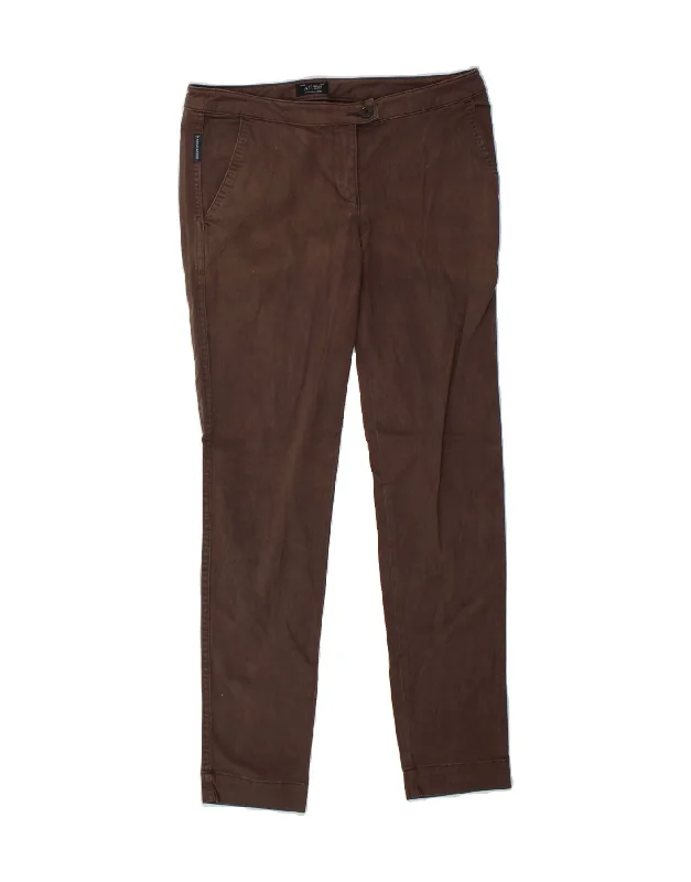 ARMANI Womens Skinny Chino Trousers EU 40 Medium W30 L30  Brown Cotton Trousers Essential Wardrobe