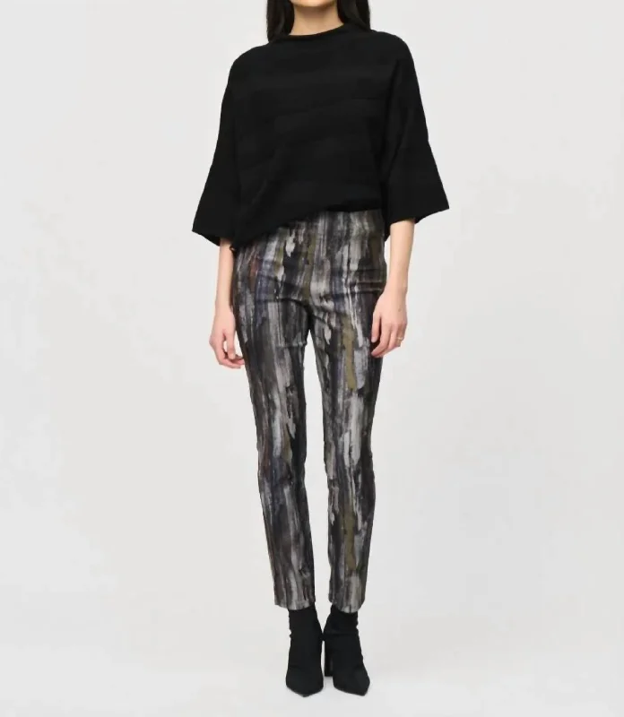 Bohemian Abstract Trousers In Multi Trousers Solid Black