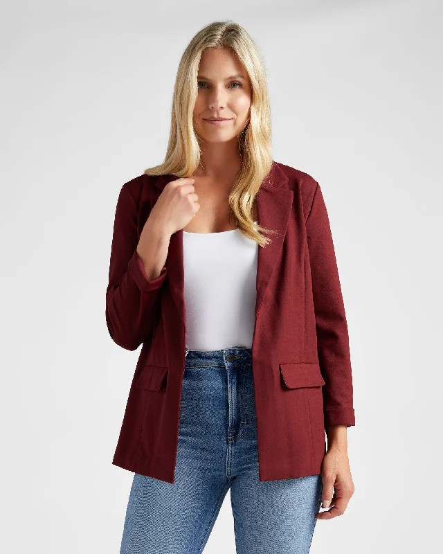 Knit Boyfriend Blazer Women's Luxurious Jacket