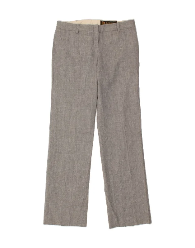 BROOKS BROTHERS Womens Straight Casual Trousers UK 10 Small W28 L32 Grey Trousers Denim Blue