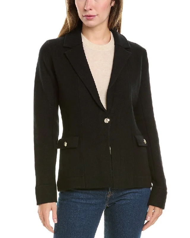 Bruno Magli Wool & Cashmere-Blend Sweater Blazer Women's Boutique Suit