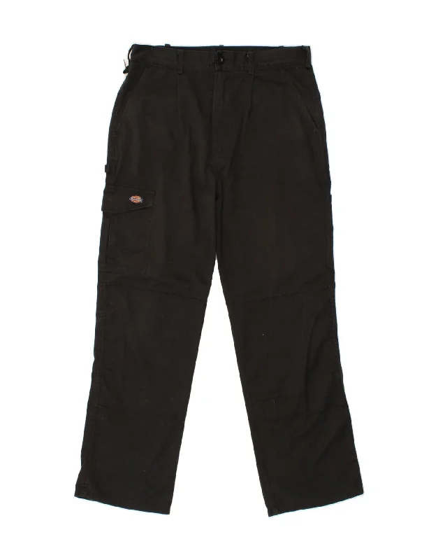 DICKIES Womens Redhawk Straight Cargo Trousers W32 L30 Black Cotton Trousers Flared Retro