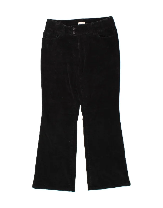 DOCKERS Womens Bootcut Corduroy Trousers US 6 Medium W29 L30 Black Cotton Trousers sophisticated sleek