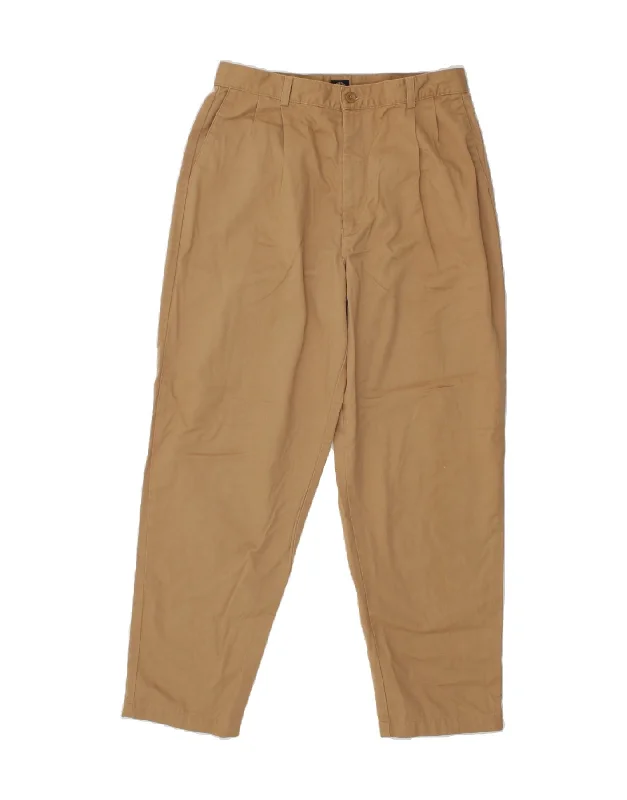 DOCKERS Womens Khakis High Waist Chino Trousers UK 14 Large W30 L28 Beige Trousers High Rise Slim Fit